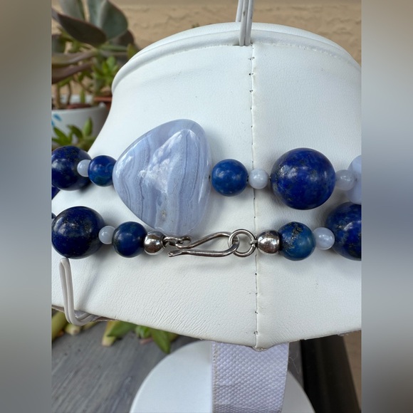 Jay King Blue Lace Agate long necklace - Picture 3 of 9